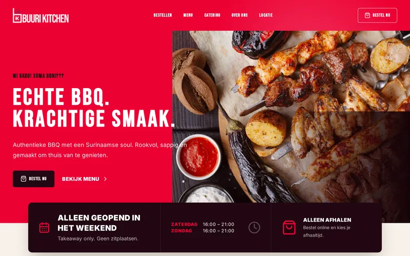 Screenshot of the Buuri Kitchen website