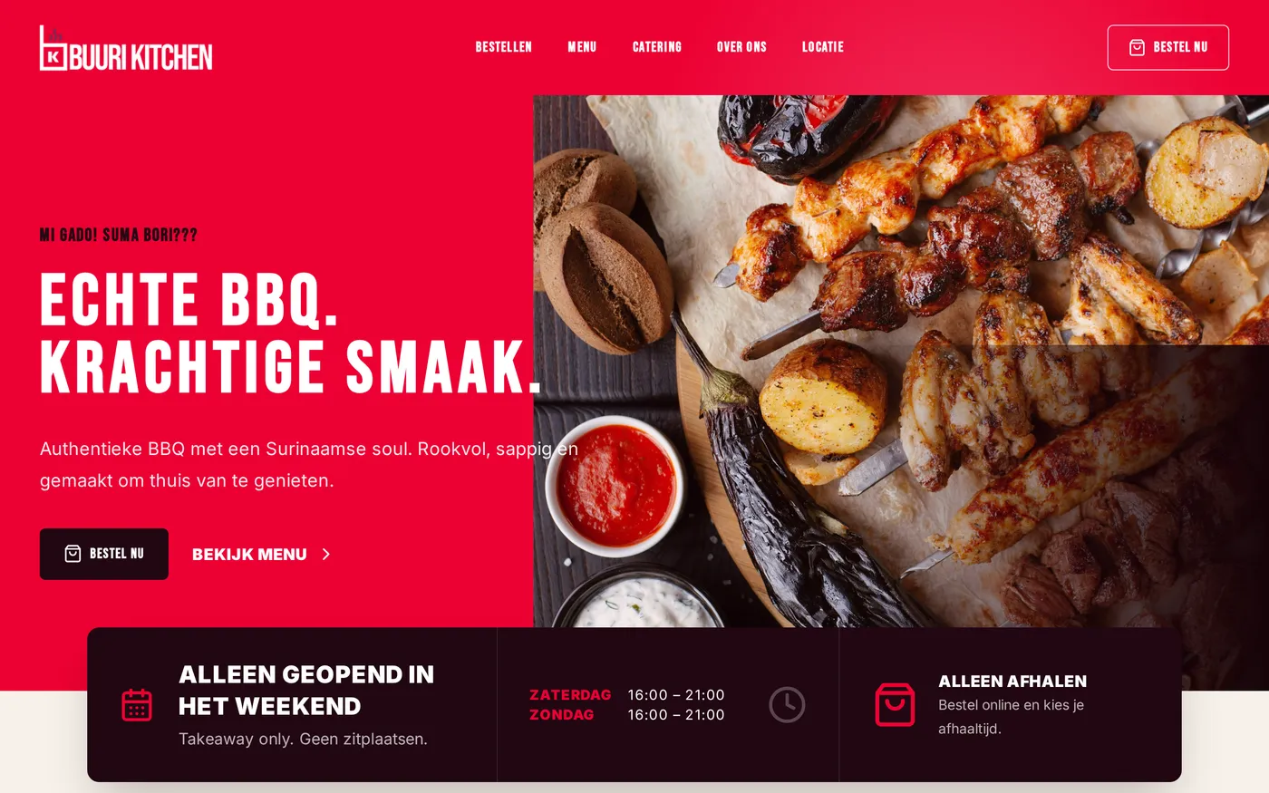 Screenshot of the Buuri Kitchen website