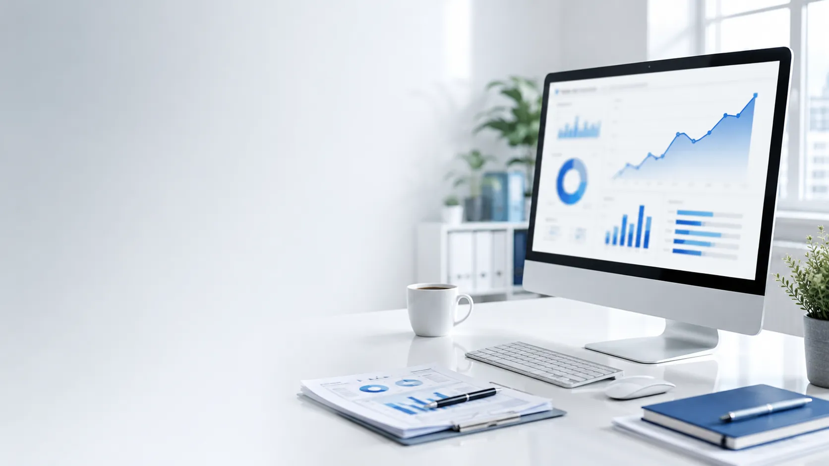 Workspace monitor showing rising analytics charts